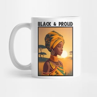 Black And Proud Melanin Afrocentric Art Mug